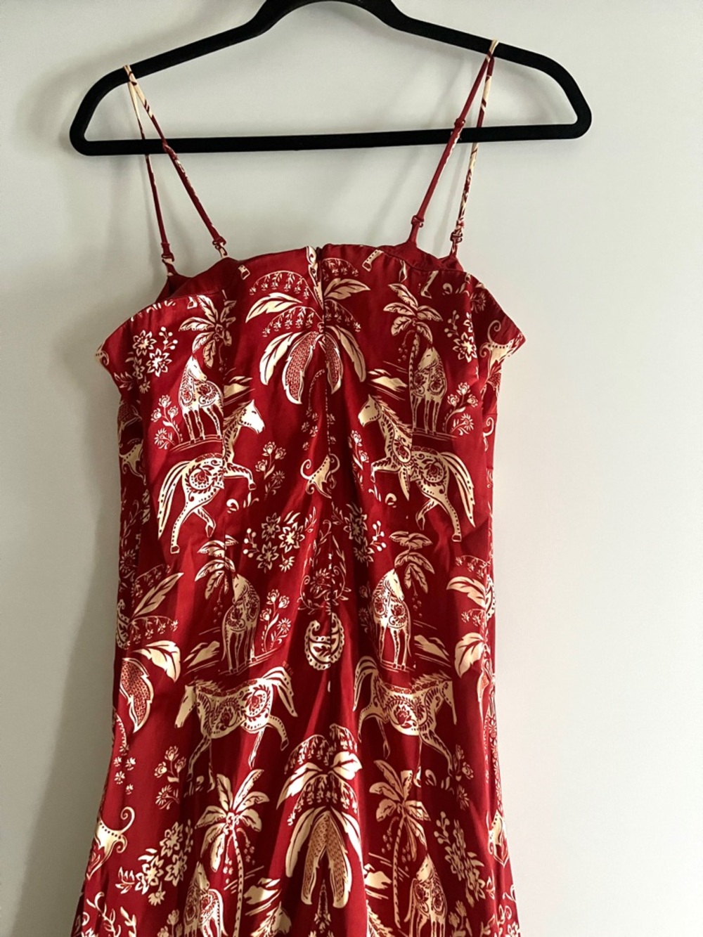 FARM Rio Haras Printed Tiered Maxi Dress Size Medium NWT Red Off-White - Picture 6 of 16